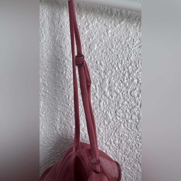 Aritzia Wilfred Amore Cami NWT Dusty Rose Ruffle Tie-Front Chiffon Tank - Picture 12 of 13